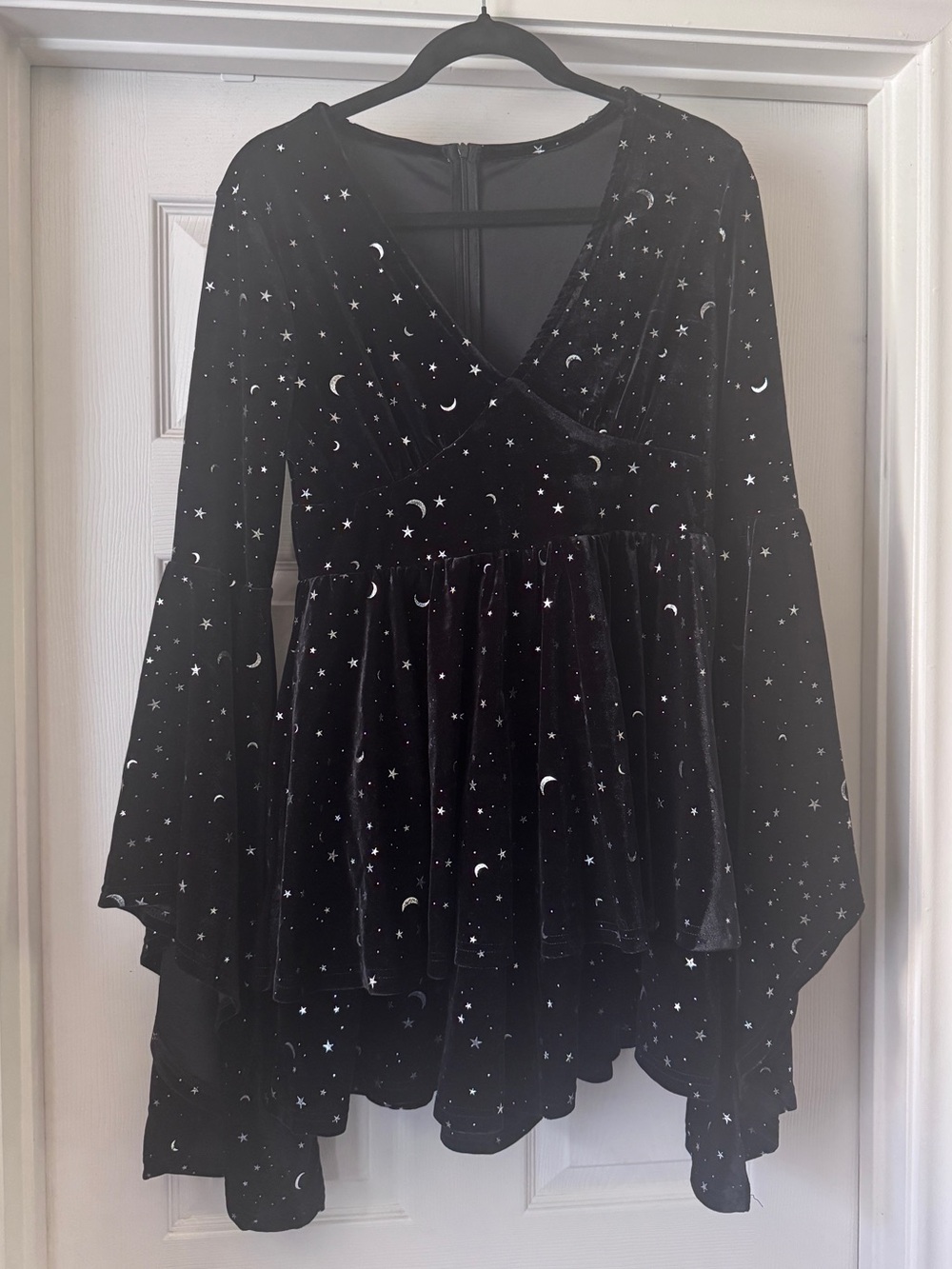 Cider Black Velvet Moon & Star Romper Dress